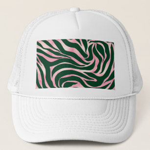 Elegant Green Rose Gold Glitter Zebra Trucker Hat
