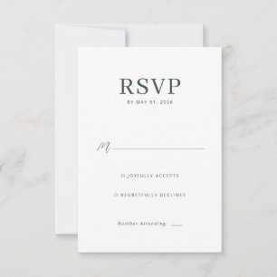 Elegant Green RSVP Card