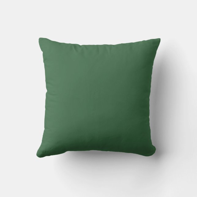Elegant Green Solid Colour  Throw Pillow (Back)