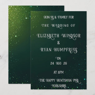 Elegant Green Sparkle Design for Themed Invitation