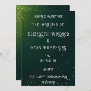 Elegant Green Sparkle Design for Themed Invitation