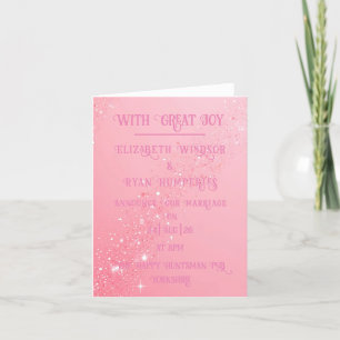 Elegant Green Sparkle Design for Wedding  Announcement