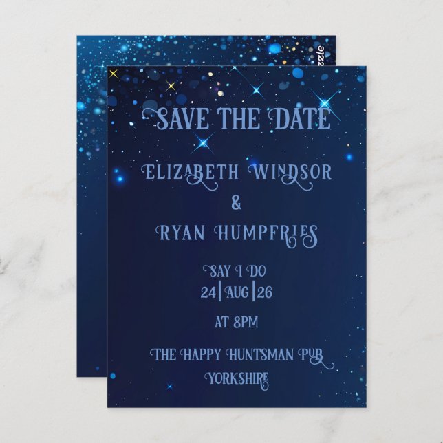 Elegant Green Sparkle Design for Wedding  Postcard (Front/Back)