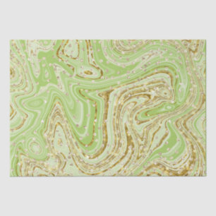Elegant Green Sparkle Swirls Glitter Sequins Tissue Paper