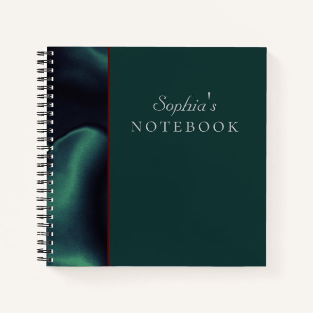 Elegant Green Spiral Notebook (Front)