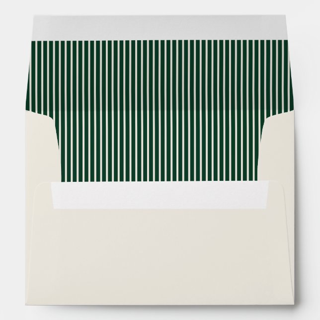 Elegant Green Stripes Envelope (Back (Bottom))