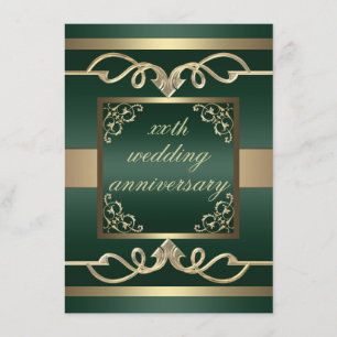 Elegant Green Swoop wedding anniversary Invite