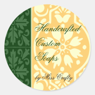 Elegant Green Tan Custom Craft Labels