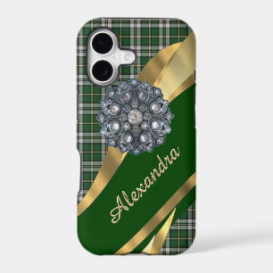 Elegant green tartan plaid personalized
