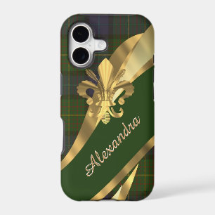 Elegant green tartan plaid personalized