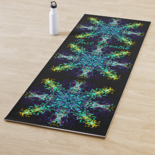 Elegant green teal boho Bohemian Mandala Yoga Mat
