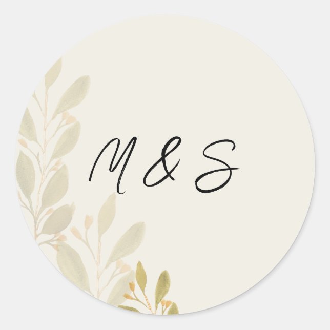 Elegant Green Tee Soft Green Personalized Classic Round Sticker (Front)