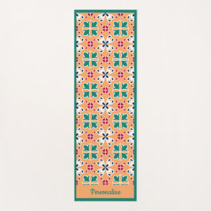 Elegant Green Tile Pattern Zen Yoga Namaste Mat