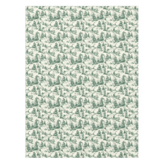 Elegant Green Toile French Country Christmas Tablecloth