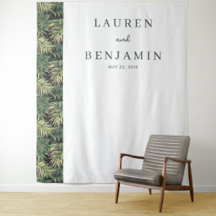 Elegant Green Tropical Foliage Tapestry