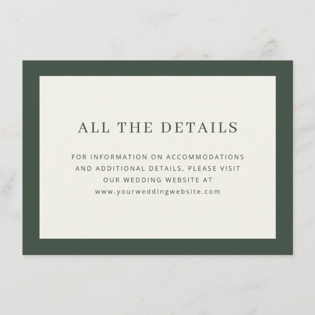 Elegant Green Typographic Enclosure Card (Front)