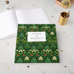 Elegant Green Vintage Floral Guest Book