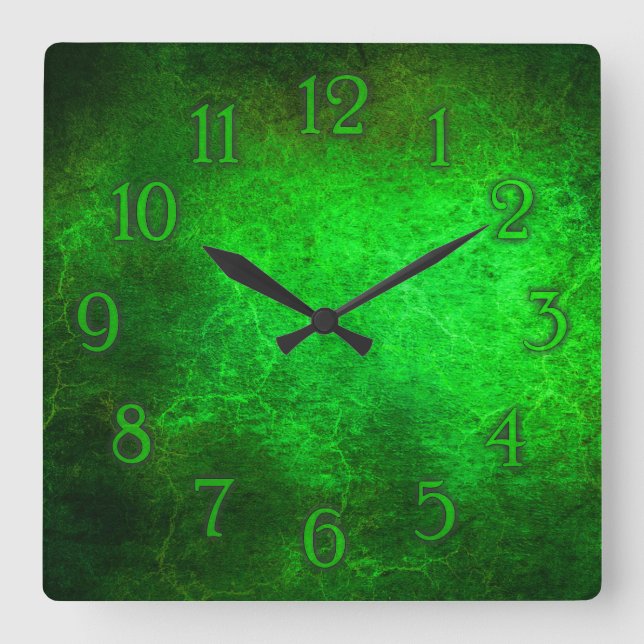 Elegant green wall clock (Front)