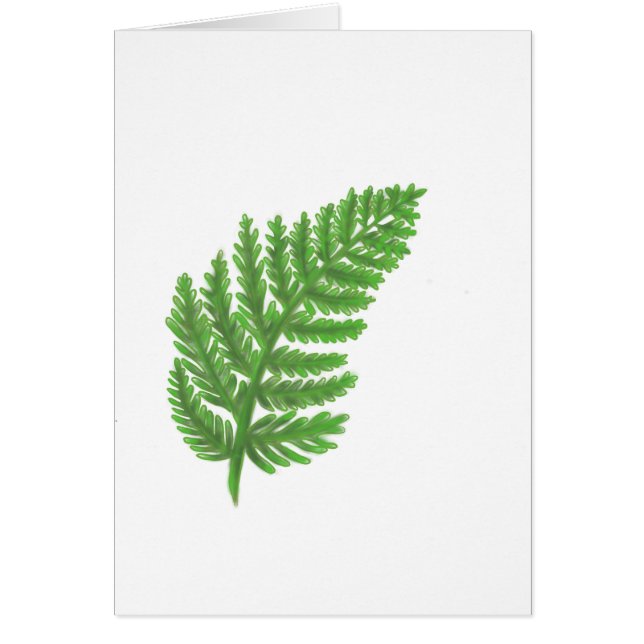 Elegant green watercolor ferns woodland leaves (Front)