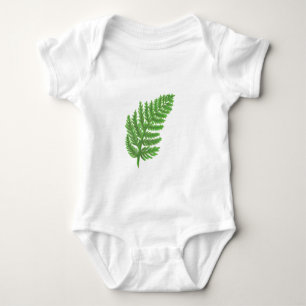 Elegant green watercolor ferns woodland leaves baby bodysuit