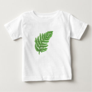 Elegant green watercolor ferns woodland leaves baby T-Shirt
