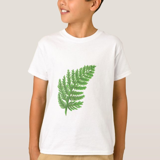 Elegant green watercolor ferns woodland leaves T-Shirt (Front)