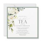 Elegant Green Watercolor Floral Bridal Tea Shower