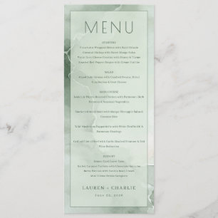 Elegant Green Watercolor Menu