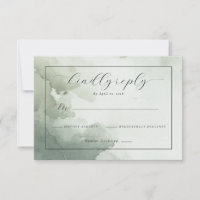 Elegant Green Watercolor RSVP