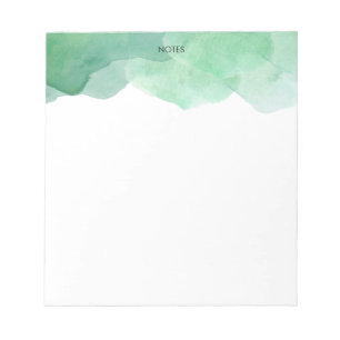 Elegant Green Watercolor Splash Personalized  Notepad