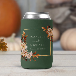 Elegant Green Wedding Can Cooler