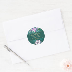 Elegant Green Wedding Classic Round Sticker