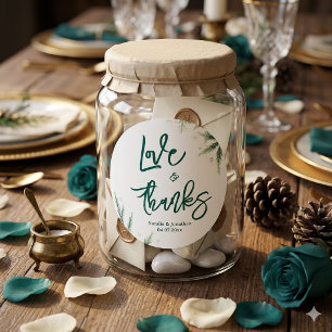 Elegant Green Wedding  Classic Round Sticker