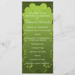 Elegant Green Wedding Program