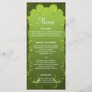 Elegant Green Wedding Reception Menu
