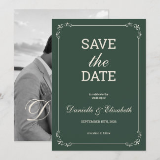 Elegant Green Wedding Save the Date