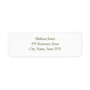 Elegant Green White minimalist return address  Lab