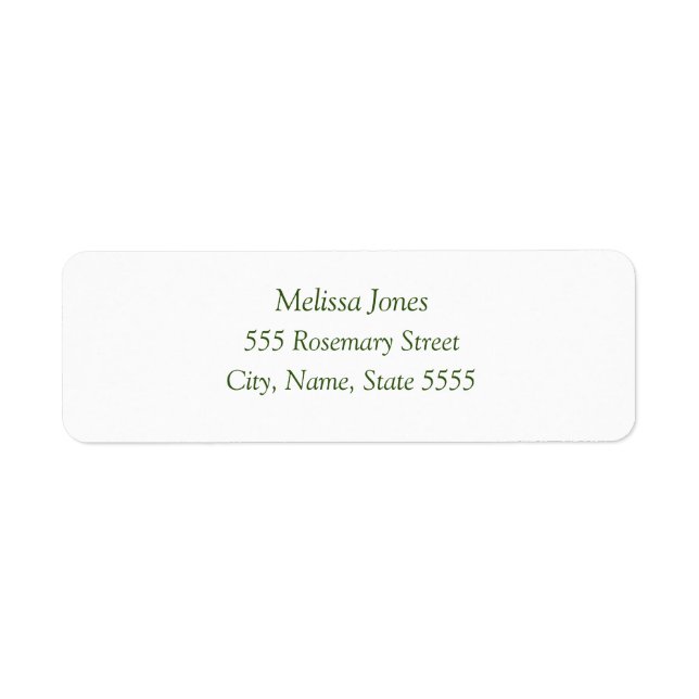 Elegant Green White minimalist return address  Lab (Front)
