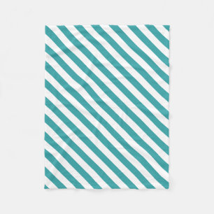 Elegant Green White Striped Trend Colours Template Fleece Blanket