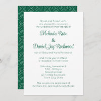 Elegant Green & White Swirl Wedding Reception