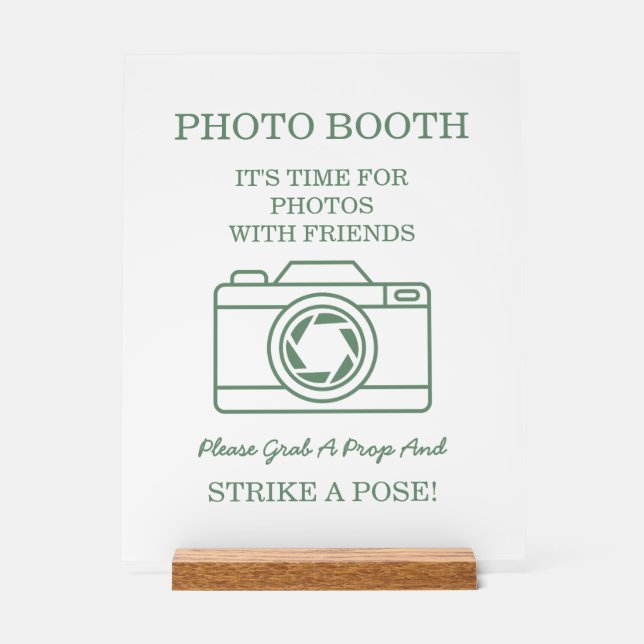 Elegant Green Winter Botanical Wreath Photo Booth  (Recto)