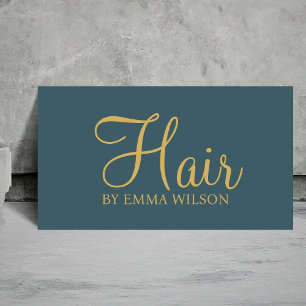 Elegant Green Yellow Pastel Hair Salon Business Card