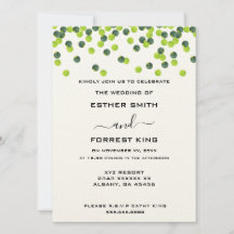 Elegant Green Yellow Polka Dot Design Wedding