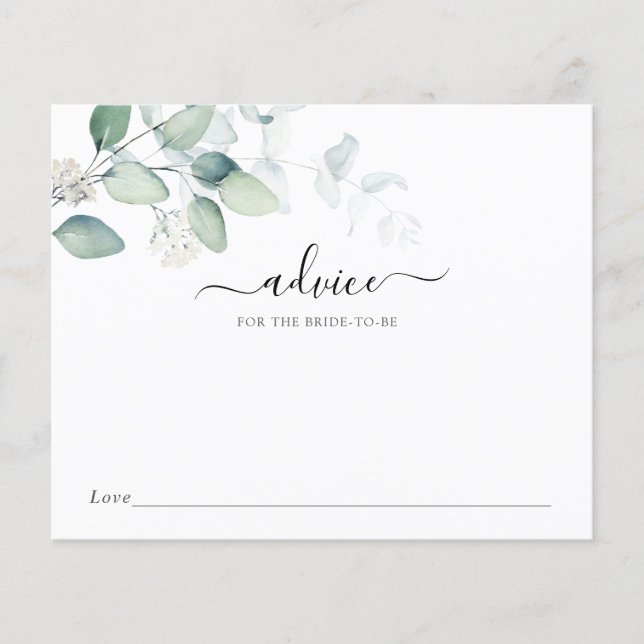 Elegant Greenery Advice for the Bride-to-Be (Front)