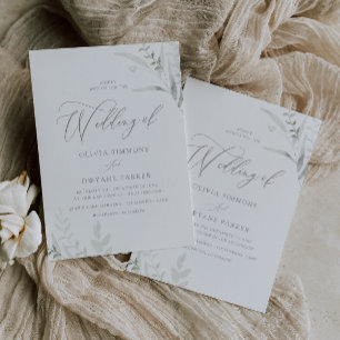 Elegant Greenery All Seasons Wedding Invitation