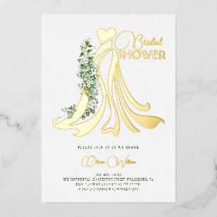 Elegant Greenery and Wedding Dress Bridal Shower 