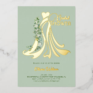 Elegant Greenery and Wedding Dress Bridal Shower 