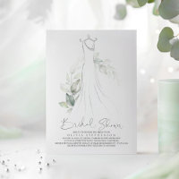 Elegant Greenery and Wedding Dress Bridal Shower