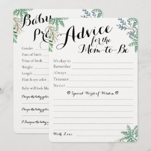 Elegant Greenery Baby Shower Predictions & Advice