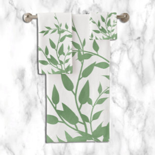 Elegant Greenery Bath Towel Set